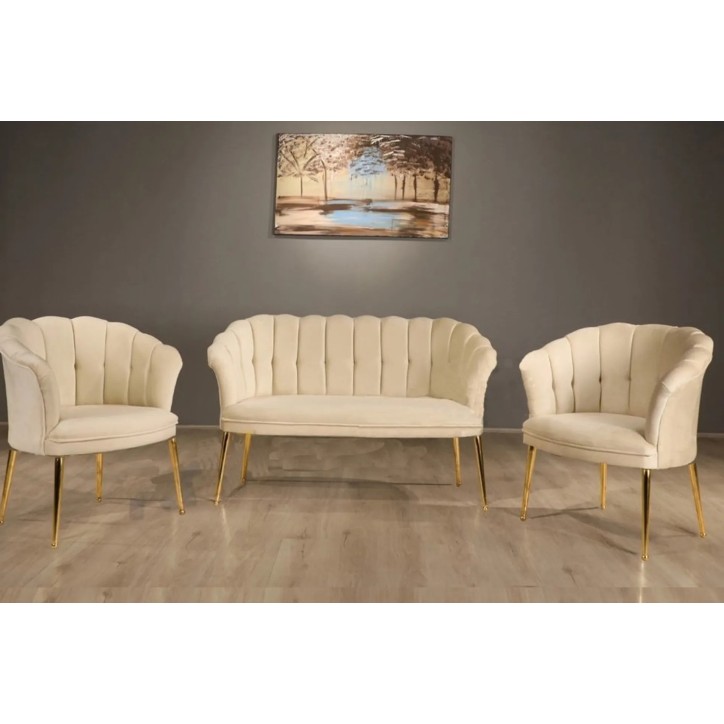 Set van 1 x 2-zitsbank en 2 ARMEN DAISY 3 fauteuils in verschillende kleuren