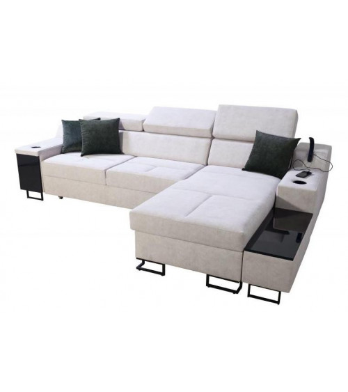Canapé d'angle convertible ALICANTE MINI 274 x 173 cm en plusieurs couleurs