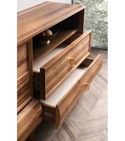 Salle à manger SAFIR noyer et cuivre