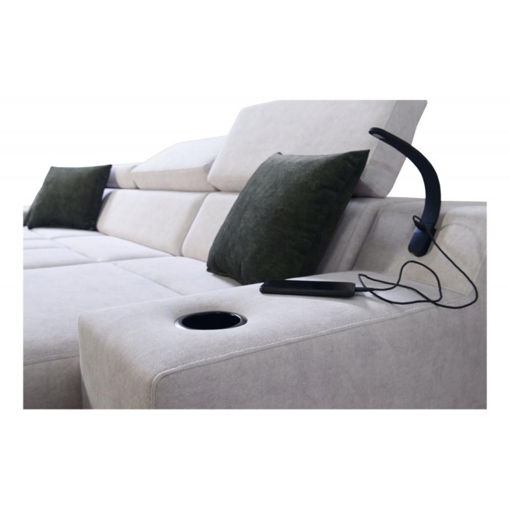 Sofá de canto convertível ALICANTE MAXI 293 x 185 cm em várias cores