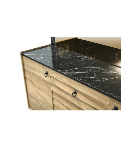 Salle à manger LIR bois et effet marbre noir