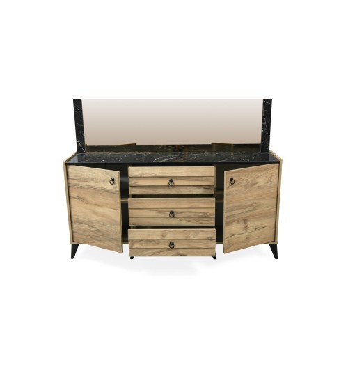 Salle à manger LIR bois et effet marbre noir