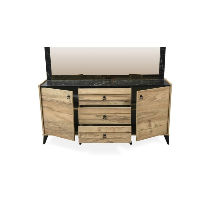 Salle à manger LIR bois et effet marbre noir Salle à manger LIR bois et effet marbre noir