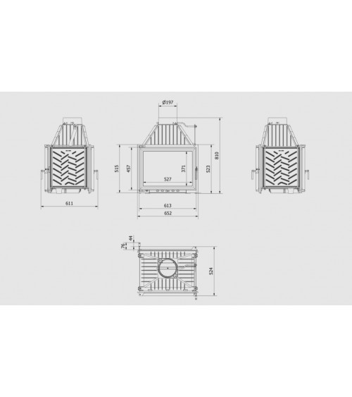 Insert cheminée double  viaco 21kw