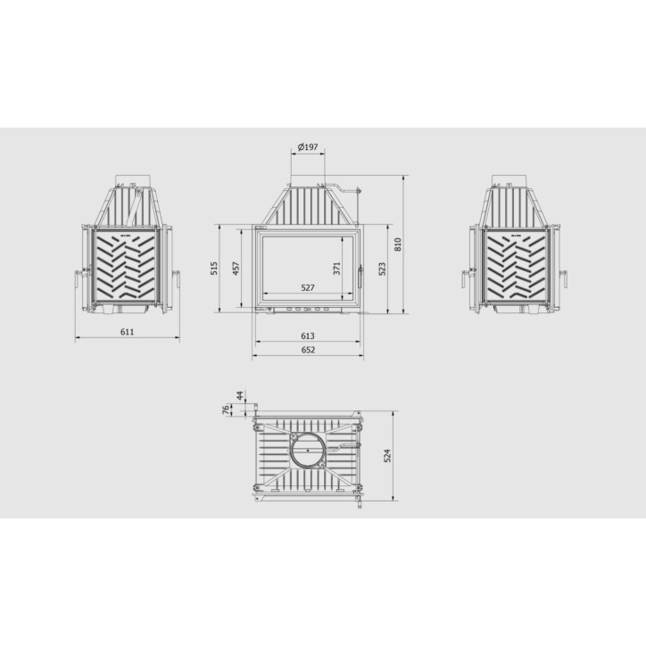 Insert cheminée double  viaco 21kw