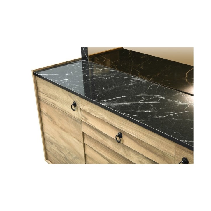 Salle à manger LIR bois et effet marbre noir Salle à manger LIR bois et effet marbre noir