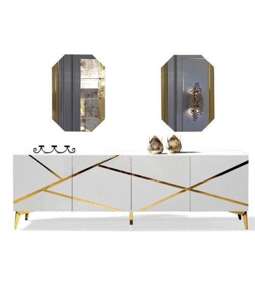 Buffet DIAMOND BLANC 4 portes 220 cm