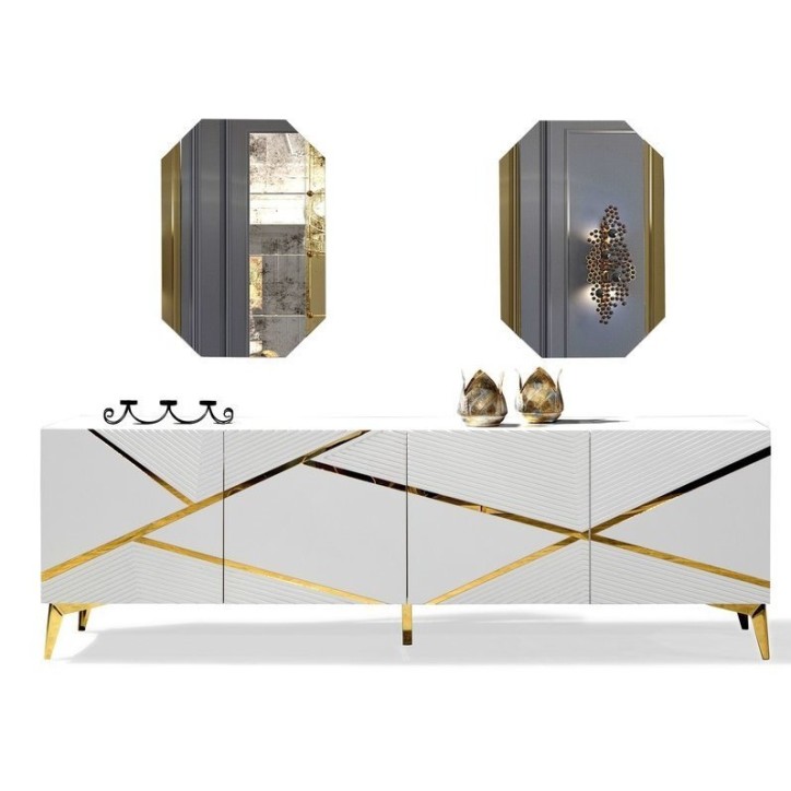 Buffet DIAMOND BLANC 4 portes 220 cm