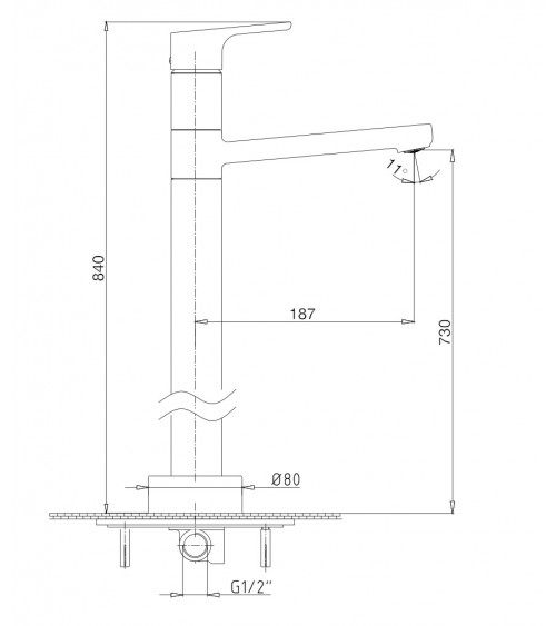 Mitigeur Colonne baignoire LUNA chrome