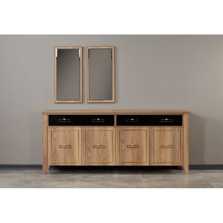 Salle à manger PERA bois, noir et doré Salle à manger PERA bois, noir et doré