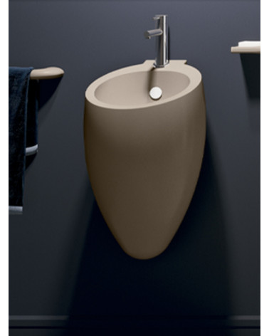Vasque suspendue avec colonne EGG cappuccino