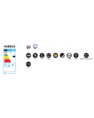 CABIMAS estufa de leña 4 caras de vidrio 16 kW