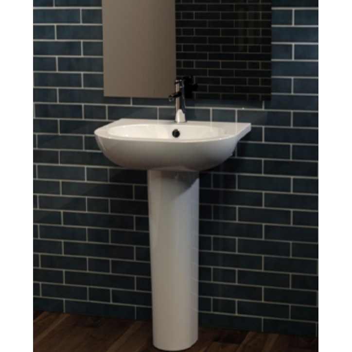 Lavabo con colonna OPUS COMPACT junior bianco