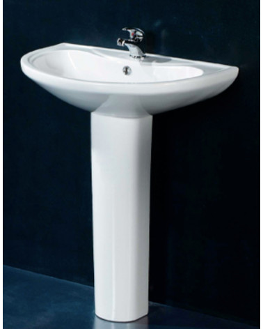 Lavabo con columna suspendida OPUS mediana blanco