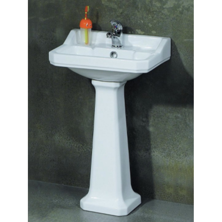 Lavabo para niño con columna integrada blanco