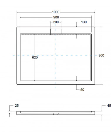 AXIM ULTRASLIM extra platte rechthoekige douchebak 100/110/120 x 80/90 cm zwart steeneffect