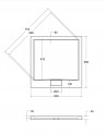 Piatto doccia Barone 90x90x5.5 bianco rotondo acrilico di 1/4 cm