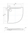 Receveur de douche extra-plat AXIM ULTRASLIM semi-circulaire 80x80 cm et 90x90 cm blanc