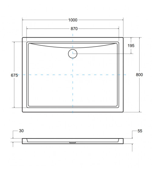 Base de duche extraplana ALPINA SLIMLINE retangular 100/120 x 80/90 cm efeito pedra preta