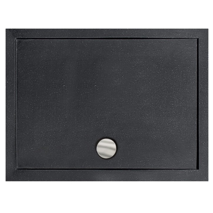 Plato de ducha extraplano ALPINA SLIMLINE rectangular 100/120 x 80/90 cm efecto piedra negro