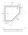 Receveur de douche extra-plat BERGO SLIMLINE asymétrique 90x90x6 cm blanc