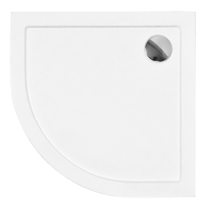 Base de duche plana semi-circular ARON SLIMLINE 80x80 cm e 90x90 cm branco