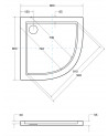 Receveur de douche extra-plat ACSO ULTRASLIM semi-circulaire 80x80 cm et 90x90 cm blanc