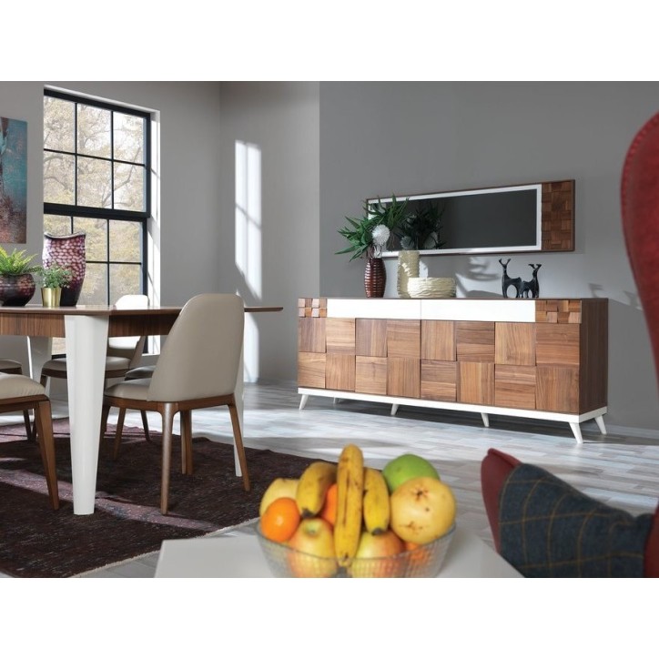 Salle à manger BERRAK Noyer - blanc