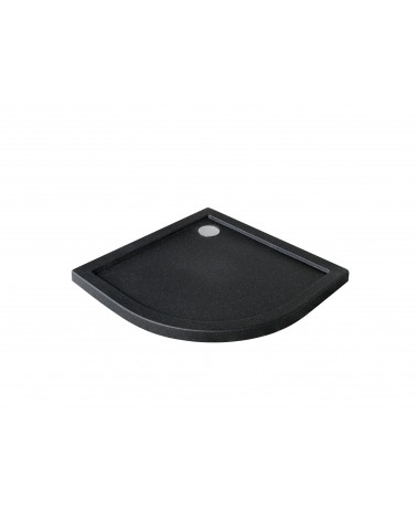 Base de duche plana semi-circular ARON SLIMLINE 80x80 cm e 90x90 cm efeito pedra preta