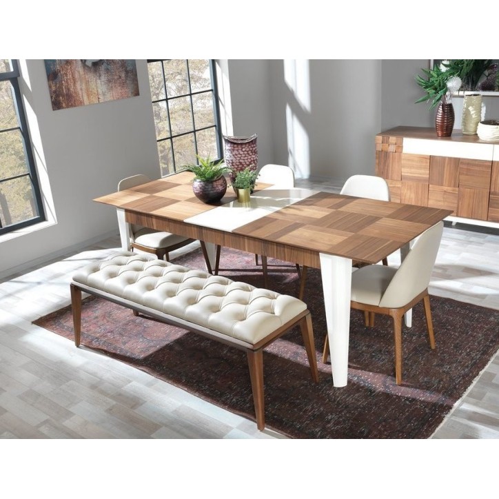 Salle à manger BERRAK Noyer - blanc