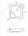 Plato de ducha extraplano AQUARIUS SLIMLINE cuadrado 80x80 cm et 90x90 cm blanco