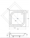 Receveur de douche ALEX semi-circulaire 70x70/80x80/90x90 cm blanc