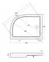 Plato de ducha extraplano ALPINA SLIMLINE rectangular 100/120 x 80/90 cm blanco