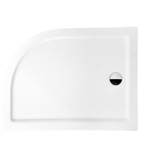 Base de duche esquerda assimétrica SATURN 100x80 cm e 120x90 cm branco