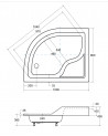 Receveur de douche MAXY asymétrique côté gauche 100x80 cm et 120x85 cm blanc