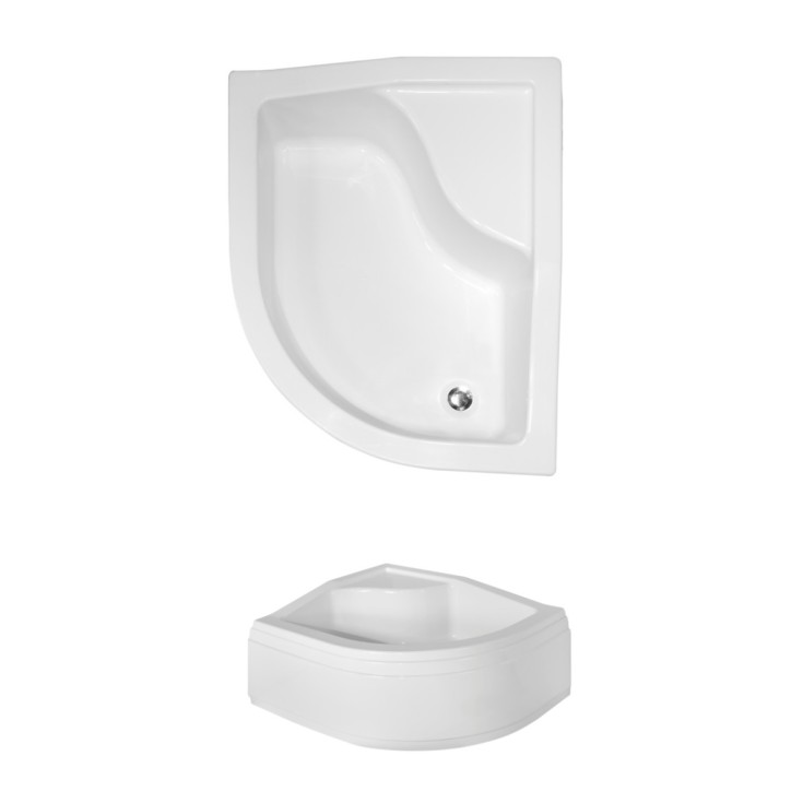 Receveur de douche MAXY asymétrique côté gauche 100x80 cm et 120x85 cm blanc
