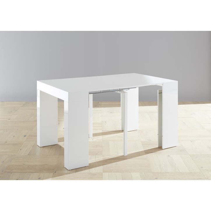 Table / console extensible FRANCESCA blanc 46x78x90cm