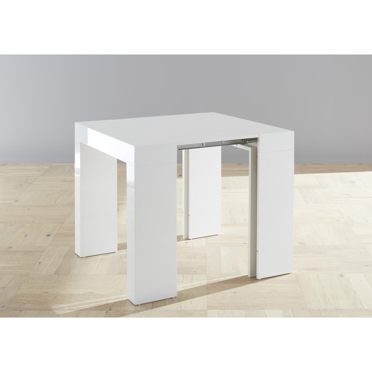 Table / console extensible FRANCESCA blanc 46x78x90cm