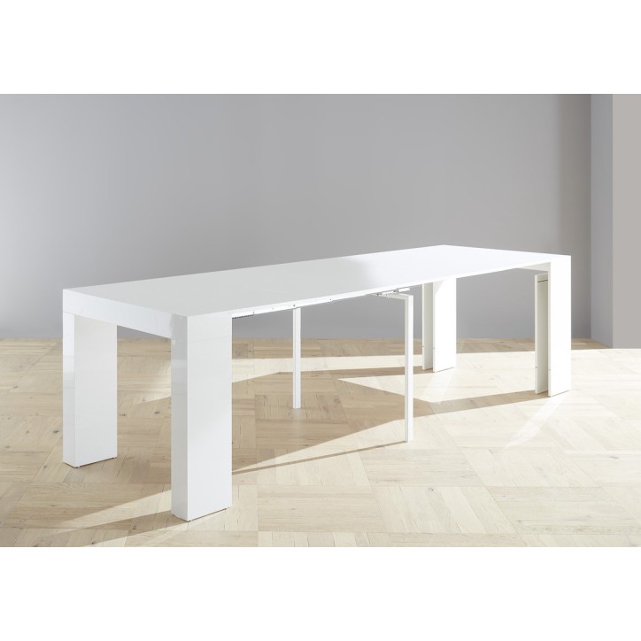 Table / console extensible FRANCESCA blanc 46x78x90cm