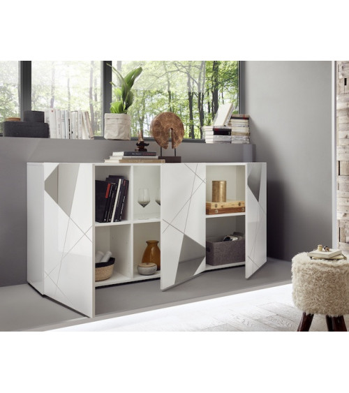 Credenza VITTORIA laccata bianca 181 cm