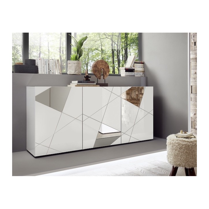 Credenza VITTORIA laccata bianca 181 cm