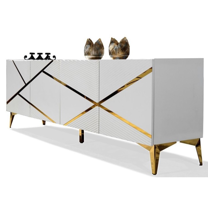 Buffet DIAMOND BLANC 4 portes 220 cm