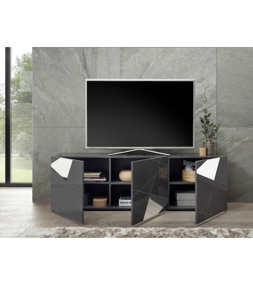 VITTORIA antracietgrijs gelakt TV-meubel 181 cm
