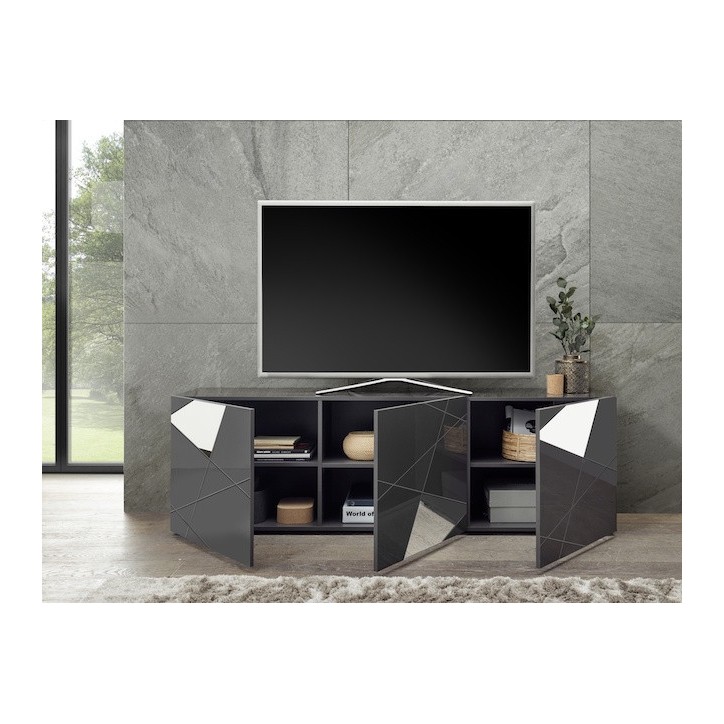 Mueble TV VITTORIA gris antracita lacado 181 cm