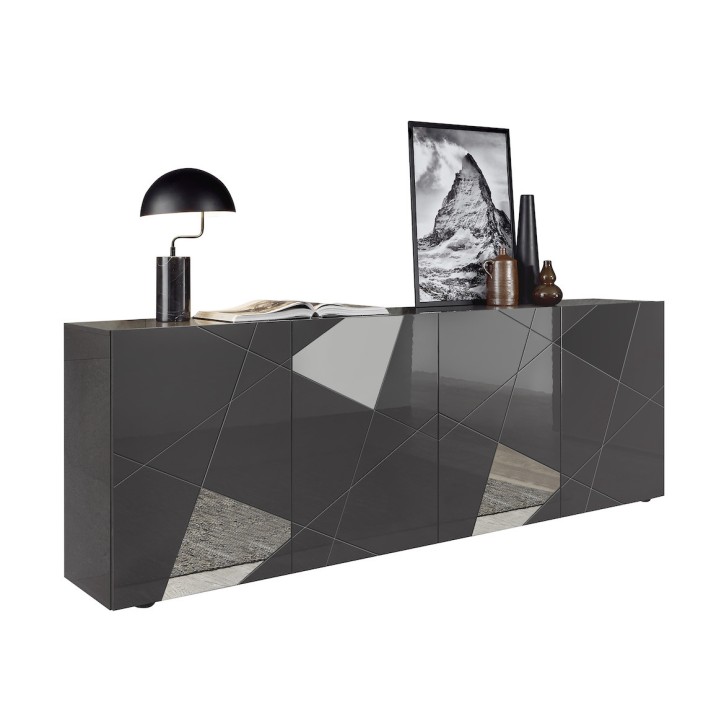Credenza laccata grigio antracite VITTORIA 241 cm