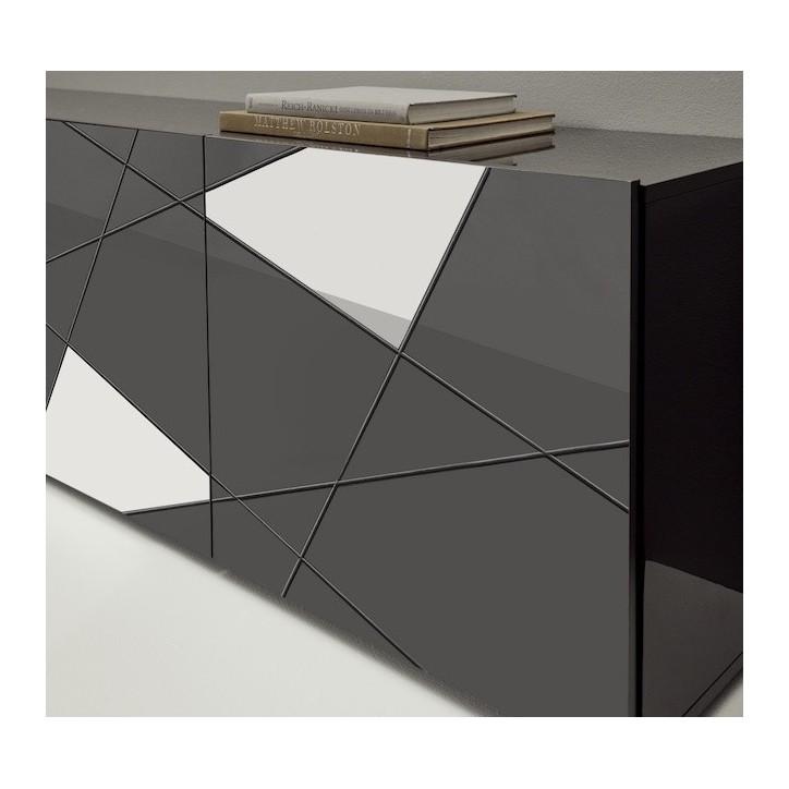 Buffet VITTORIA gris anthracite laqué 241 cm