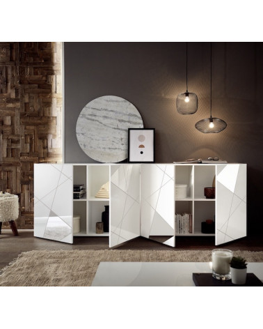 Credenza VITTORIA laccata bianca 241 cm