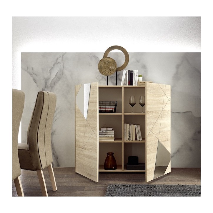 VITTORIA Credenza in rovere Sonoma 121x111x42 cm