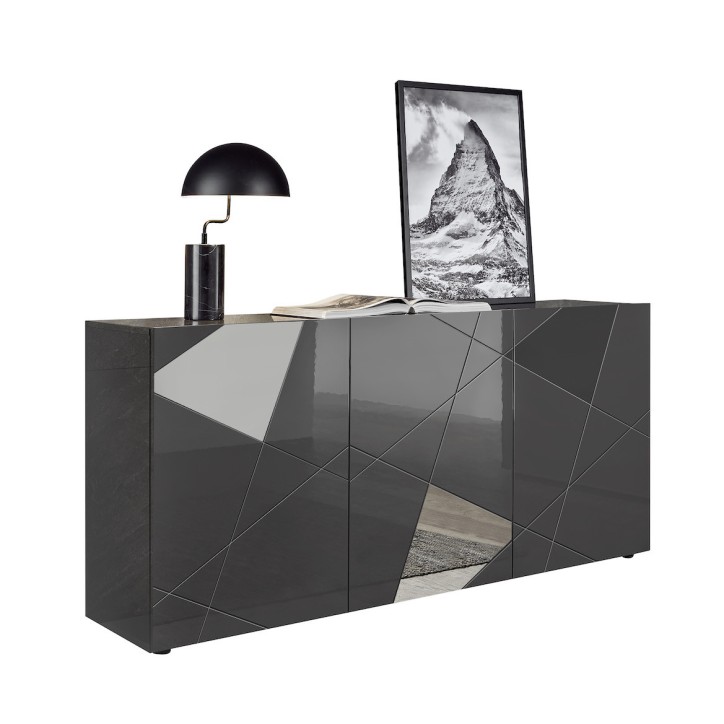 VITTORIA dressoir antracietgrijs gelakt 181 cm