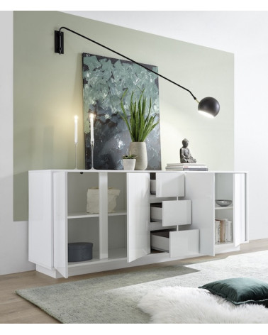 Credenza ICE laccata bianca 210 cm